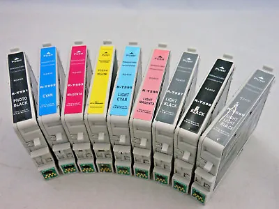 T0591 2 3 4 5 6 7 8 T0599 Reman Ink Cartridge For Epson Stylus Photo R2400 9PK • $76