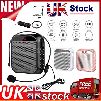 Portable Microphone Headset Mic Voice Amplifier Speaker Class Guide Meeting UK • £13.99