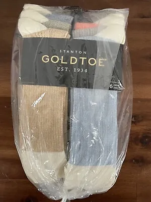 GoldToe Men's 6-Pack Stanton Crew Socks Multi-Color Cotton Blend 10-13 • $23.49