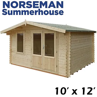 10' X 12' 28mm Log Cabin Summerhouse Garden Building Office Wood Building • £2399