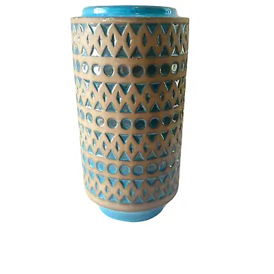 Ceramic Sweden 1960 Vase Upsala Ekeby MCM Art  Pottery Swedish Vase Blue Brown • $89.99