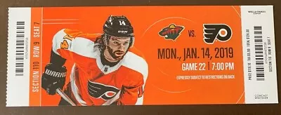 Philadelphia Flyers 1/14/2019 NHL Ticket Stub Vs Minnesota Wild • $6.95