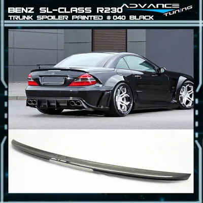 Fits 03-11 Benz SL-Class R230 ABS Rear Trunk Spoiler Wing Painted #040 Black • $119.99