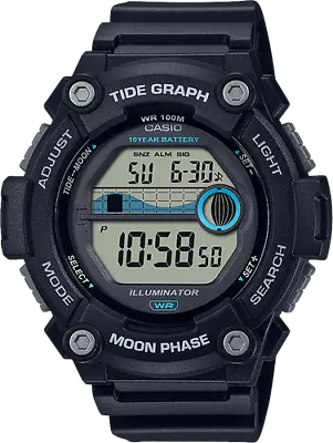 Casio WS-1300H-1AV Moon/Tide Graph 100 Meter WR 10 Year Battery 3 Alarms • $25.50