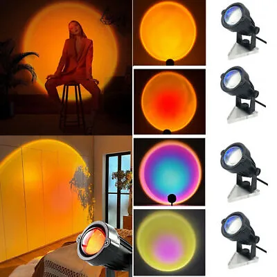 $15.49 • Buy LED Sun Sunset Rainbow Projector Atmosphere Lamp Home Modern Romantic Light Gift