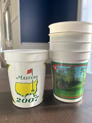 2007 MASTERS Plastic Drink Beer Cups Set Of 5 Augusta National Golf Club - PGA • $5