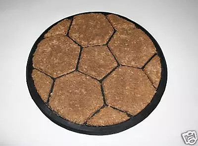 Thick Hard Wearing Round Coir On Rubber Football Doormat 51cm Wide Mat Rug • £10.99