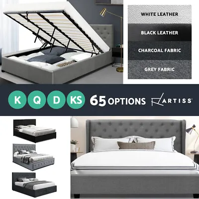 $240.31 • Buy Artiss Bed Frame Queen Double King Single Size Gas Lift Storage Base Wood Fabric