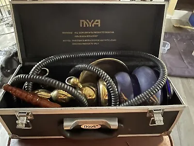 Cobalt Blue & Gold Hookah Set With Hose And Carrying Case MYA Hookah • $50