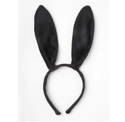 New Black Fabric Bunny Rabbit Ears Wire Alice Band Headband Fancy Dress Party UK • £3.99