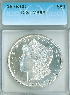 Very Attractive 1878-CC ICG MS63 Choice WHITE Morgan Silver Dollar! • $549.99
