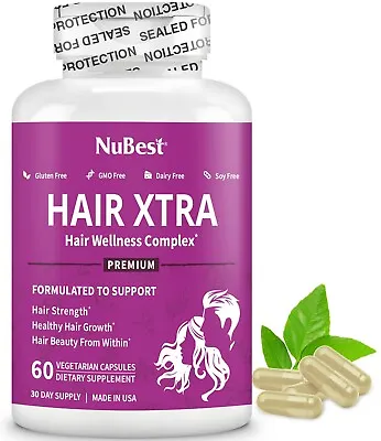 Hair Xtra By NuBest Vitamins For Stronger Fuller & Thicker Hair 60 Vegan Caps • $28.89