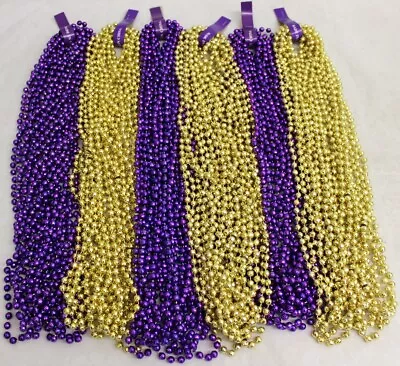 Mardi Gras Beads Gold & Purple Disco Mix 33  Football Party 6 Dz 72 Necklaces • $15.99