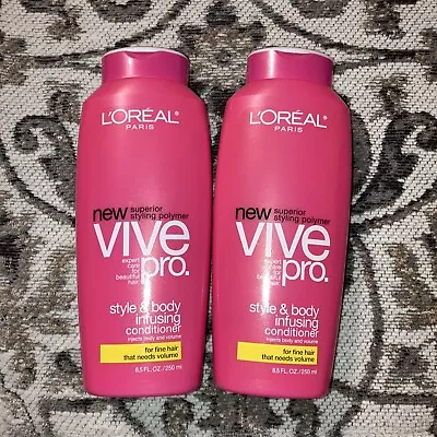 2X L'Oréal Vive Pro Style & Body Volume Infusing Conditioner Fine Hair 8.5oz Ea • $38.87