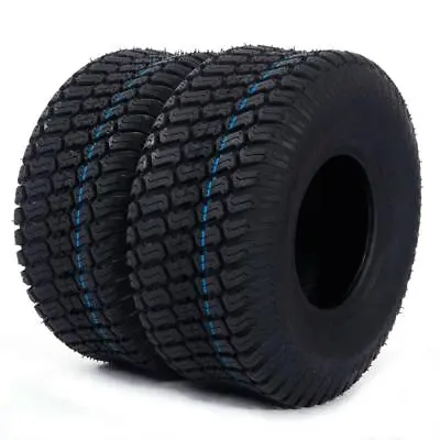 2pcs 15x6.00-6 Turf Tires Lawn Mower Tractor 4 Ply Rated Tubeless Black Rubber • $45.86