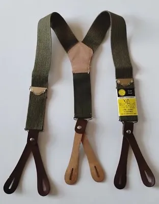 Vtg GOLD SEAL Wader Y Suspenders Braces Leather Button End Fly Fishing NWT • $40