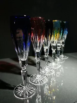 Faberge  Crystal Flutes Set Of 6 In Original Presentation Case NIB • $1377.50