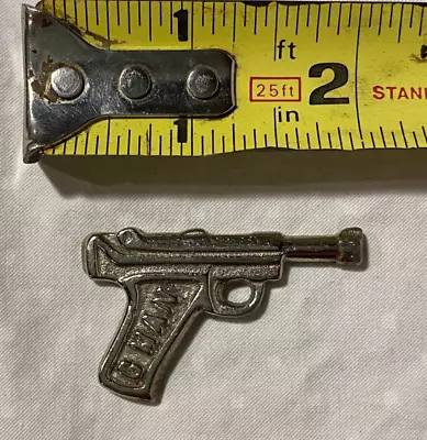 Arcade Cast-Iron Nickel-Plated Luger G Man Gun Toy R-61 • $12