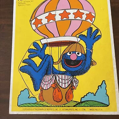 Vintage Playskool Sesame Street Grover Muppets Inc. Puzzle 1979 • $12.99