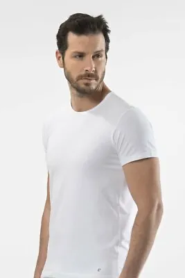 £15.95 • Buy Cacharel Mens Short Sleeve Lycra Round Neck Ribbed Cotton T-Shirt Vests Tank Top