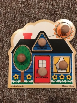 $8.33 • Buy Melissa And Doug House Large Peg Puzzle Wood