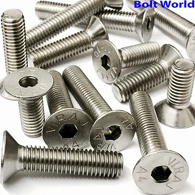 £80.60 • Buy A4 Marine Grade Stainless Steel Countersunk Bolts Socket Screws M4,m5,m6,m8,m10