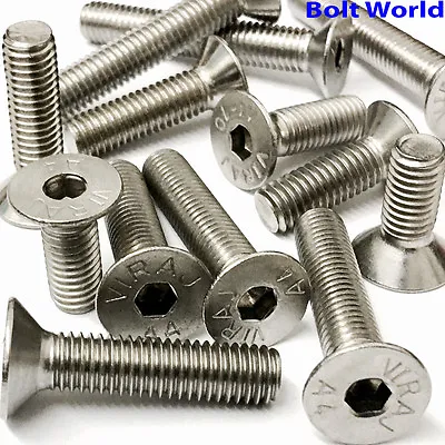 A4 Marine Grade Stainless Steel Countersunk Bolts Socket Screws M4m5m6m8m10 • £105.38