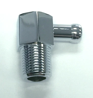 $16.95 • Buy 90° Intake Vacuum Fitting 3/8  NPT & Hose, Chrome Alum.