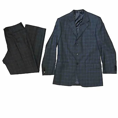 Mens LUXURY PAUL SMITH WOOL SUIT In CHARCOAL CHECK 40 L W 34 MADE IN ITALY • $137.50