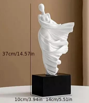 NEW WHITE Elegant Woman In Stunning Sweeping Gown. Figurine Sculpture 15hx6w • $59