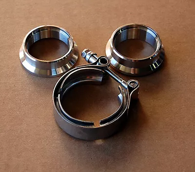 $50.60 • Buy 2  2.0 Stainless Exhaust V Band Clamp Flange Kit V-band Vband MALE FEMALE DESIGN