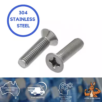 M3 M4 M5 M6 Machine Metal Thread Screw Countersunk Phillip Stainless Steel 304 • $6