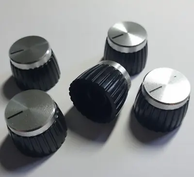 Black/Silver Cap For Marshall Traynor Amps Control/pointer Knobs X 5pcs • $7.35
