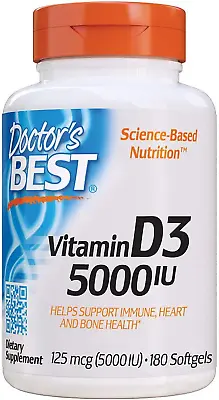 Vitamin D3 5000IU Non-Gmo Gluten & Soy Free Regulates Immune Function Suppor • $8.84