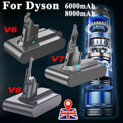 8000mAh FOR DYSON V6 V7 V8 BATTERYANIMALMotorhead Fluffy Extra SV11Absolute • £26.99