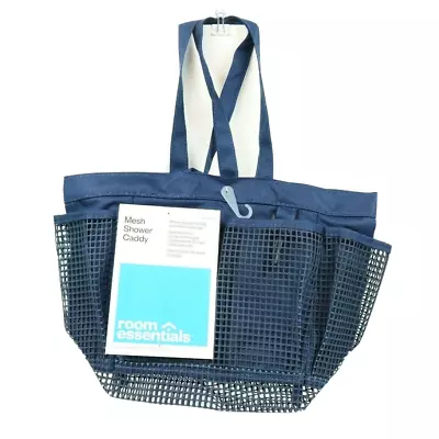 Room Essentials Target Mesh Shower Caddy Tote Dorm Travel NWT Dark Blue New • $8