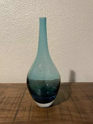 Vintage Blue IKEA Hand Blown Cased Glass Salong Vase 1990’s  Johanna Jelinek • $15