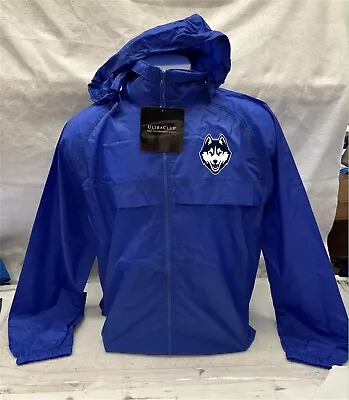 UConn Huskies Connecticut Rain Jacket Hoodie Medium Large March Madness Blue New • $21.99