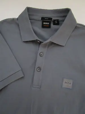 Mens Large Slim Fit Hugo Boss Passenger Gray Polo Shirt • $44