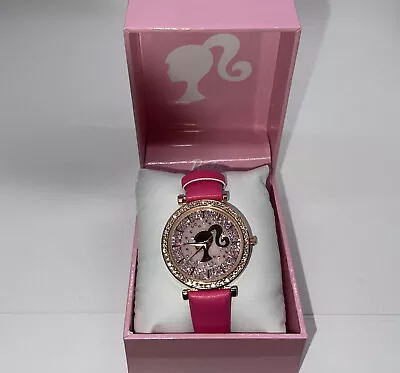 Barbie Silhouette Quartz Movement Pink Rhinstone Watch • $44