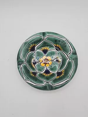 Talavera Mexican Pottery Ash Tray Floral 6” Diameter • $25