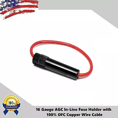 10pcs 14 Gauge AGC In-Line Twist Type Fuse Holder 100% Copper Wire Cable Boat RV • $11.49