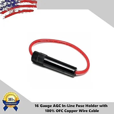 10pcs 16 Gauge AGC In-Line Twist Type Fuse Holder 100% Copper Wire Cable Boat RV • $10.65