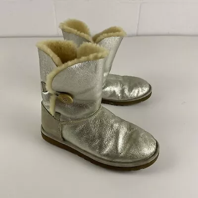 Ugg Bailey Button Silver Metallic Us 9 1002951 W/str Fabulous • $42.50