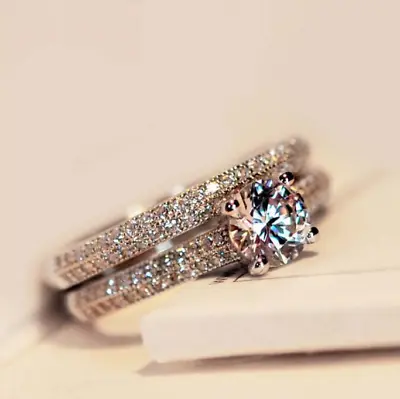 NEW AU Set Ring Imitation Diamond Proposal Ring Fashion Engagement Party Ring • $11.66