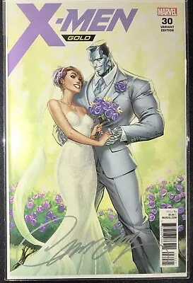 X-MEN GOLD #30- J Scott Campbell HTF Signed COA Variant Kitty & Colossus Wedding • $19.95