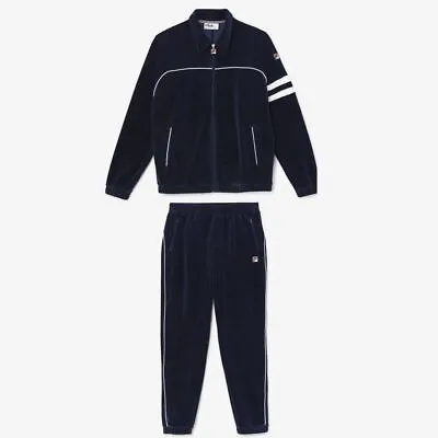 Fila Mens Velour Tracksuit Sweatsuit Set Navy White Velvet Size M L XL 2XL NWT • $154.95