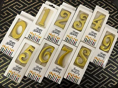 5cm Gold Birthday Number Candle 0-9 • $3.50