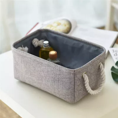  Non-woven Fabric Storage Basket Box Household Clothing Bin With Lid • £15.78