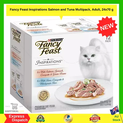 Fancy Feast Inspirations Salmon And Tuna Multipack Adult 24x70 G NEW AU • $43.99